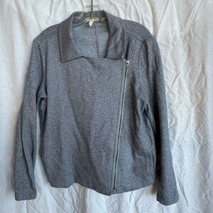 Eileen Fisher Moon Organic Cotton Herringbone Knit Moto Jacket